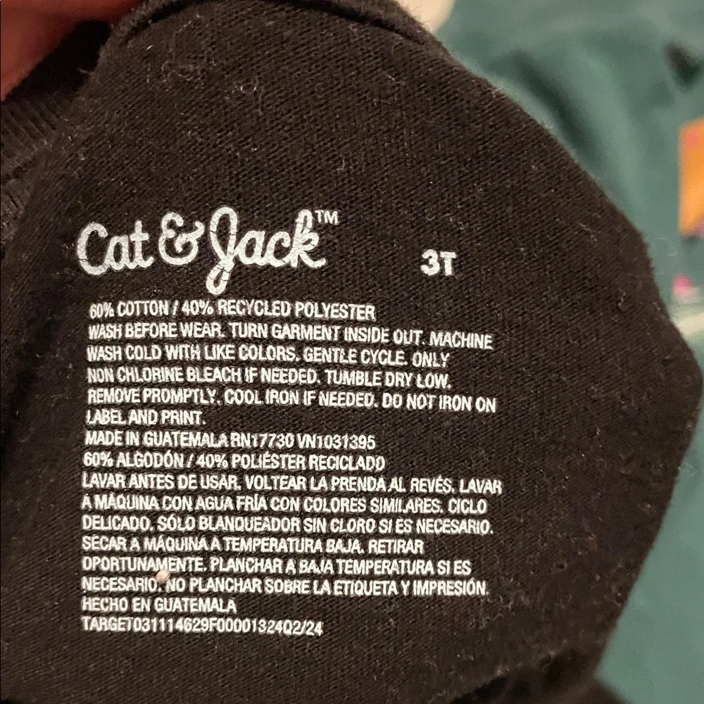 Cat & Jack Toddler Size 3T Long Sleeve Tees Black, Green, Mint Green BUNDLE SET - Picture 7 of 7